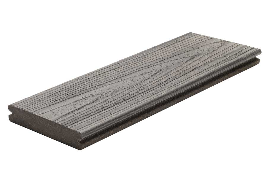 Trex composite decking board cut away construction detail image